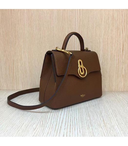 Mulberry Mini Seaton Light Coffee Litchi Veins Leather Top Handle Shoulder Bag-6