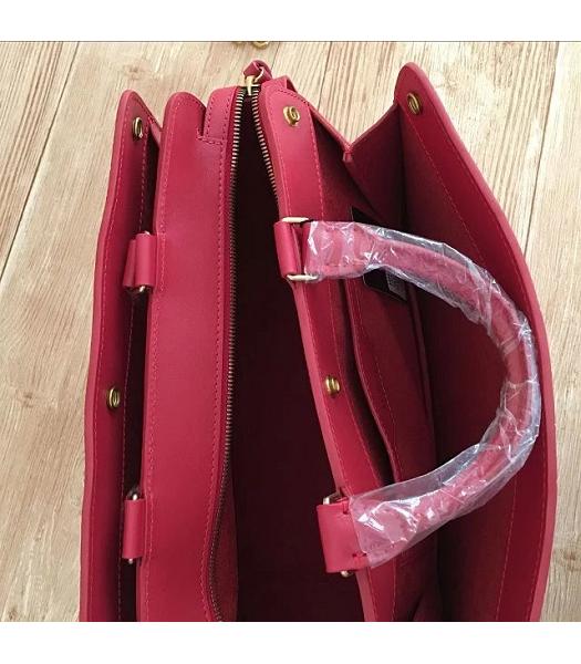 Mulberry Red Croc Veins Leather Top Handle Bag-2