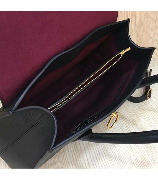 Mulberry Seaton Black Litchi Veins Leather Top Handle Shoulder Bag-4