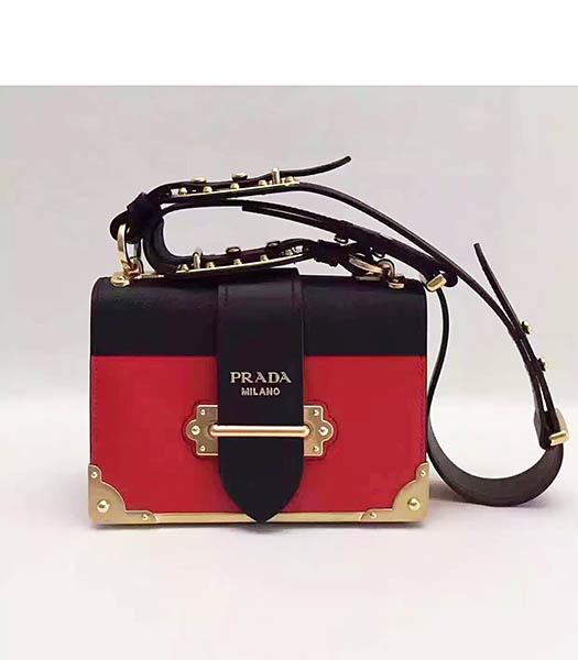 Prada 1BD045 Original Leather Small Shoulder Bag Red