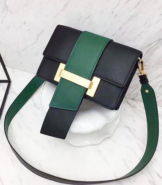 Prada 1BD068 Mixed Colors Original Leather Shoulder Bag Green