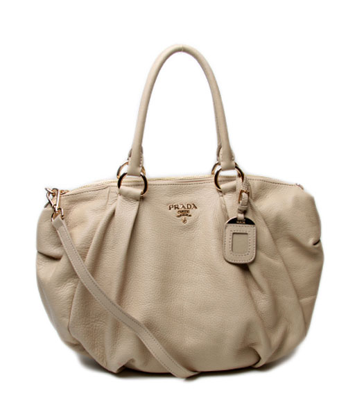 Prada Bauletto Shoulder Bag in Offwhite Original Leather