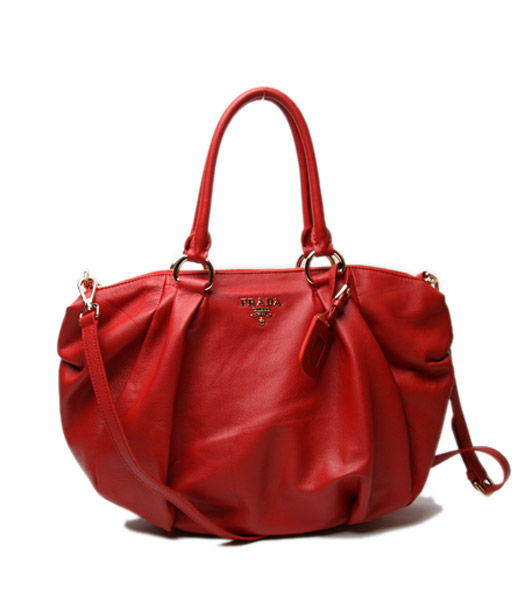 Prada Bauletto Shoulder Bag in Red Original Leather