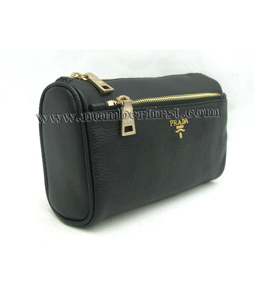 Prada Black Calfskin Clucth Cosmetic Bag-2