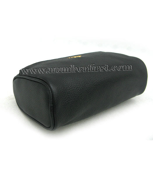Prada Black Calfskin Clucth Cosmetic Bag-3