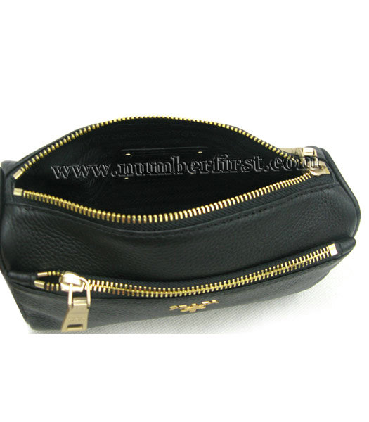 Prada Black Calfskin Clucth Cosmetic Bag-4
