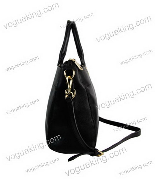 Prada Black Calfskin Leather Top Handle Bag-4