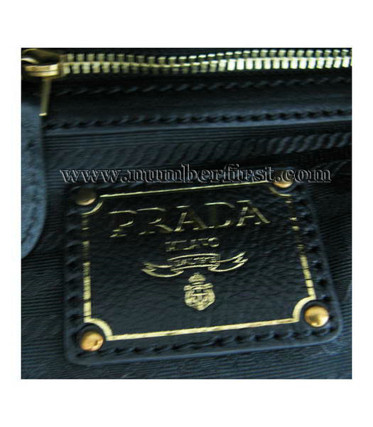 Prada Black Calfskin Leather Tote Messenger Bag-8