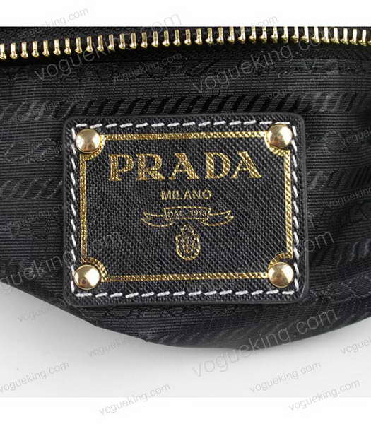 Prada Black Fabric With Saffiano Calfskin Leather Tote Handbag-5