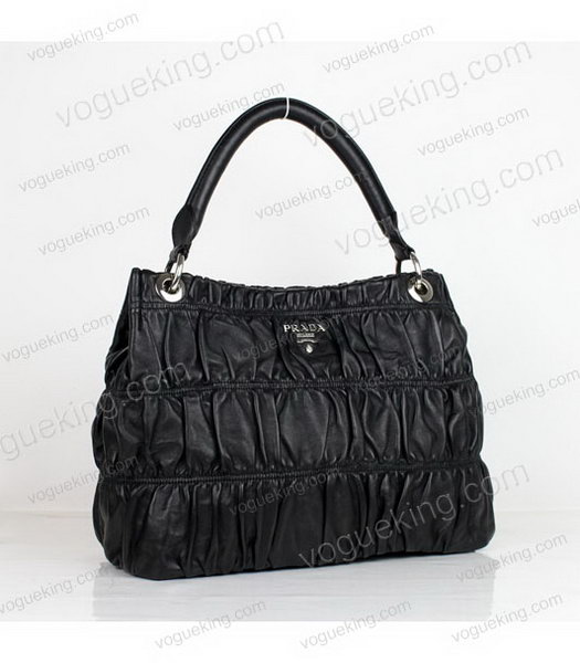 Prada Black Lambskin Leather Shoulder Bag-1