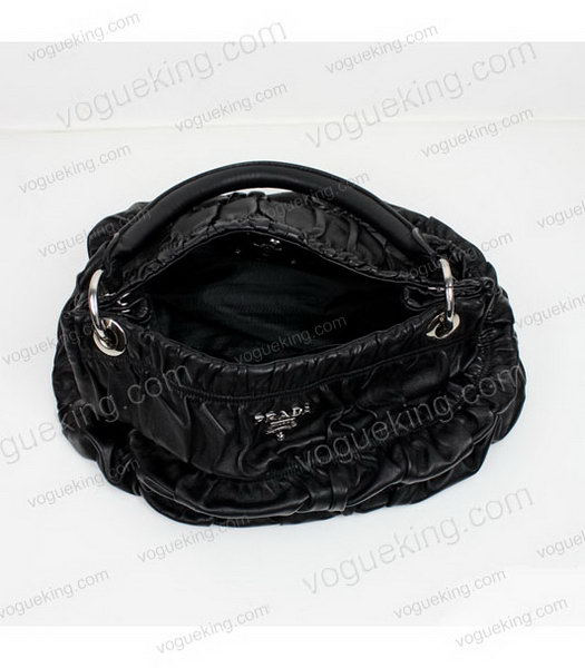 Prada Black Lambskin Leather Shoulder Bag-4
