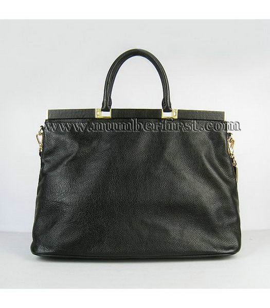 Prada Black Leather Tote Bag-2