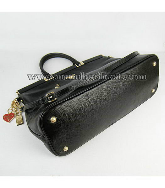 Prada Black Leather Tote Bag-3
