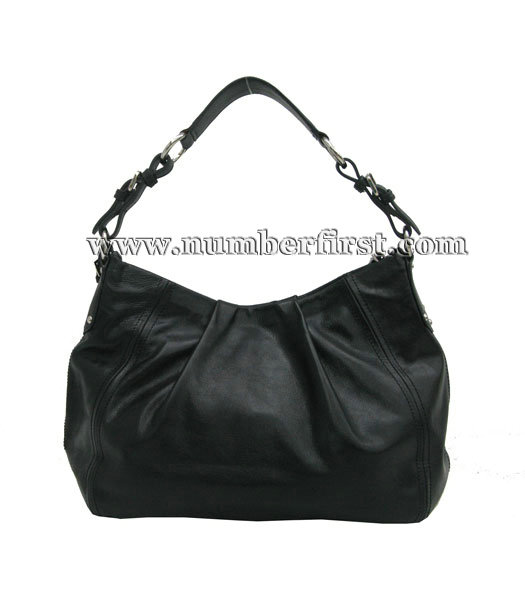 Prada Black Oil Leather Shoulder Bag-1