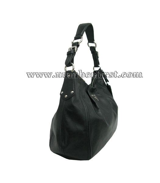 Prada Black Oil Leather Shoulder Bag-2