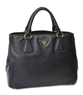 Prada Black Original Leather Vitello Daino Tote Bag