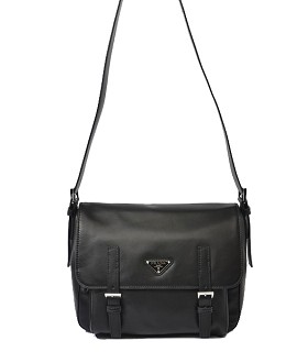 Prada Black Original Soft Oil Leather Shoulder Bag