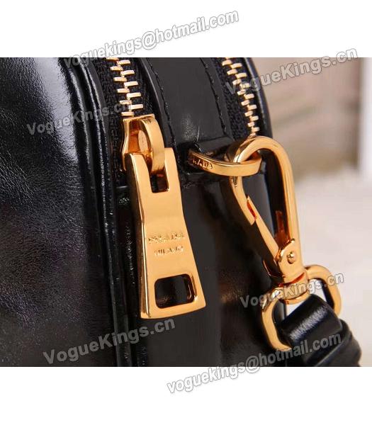 Prada BN1678 Oil Wax Leather Small Shoulder Bag Black-3
