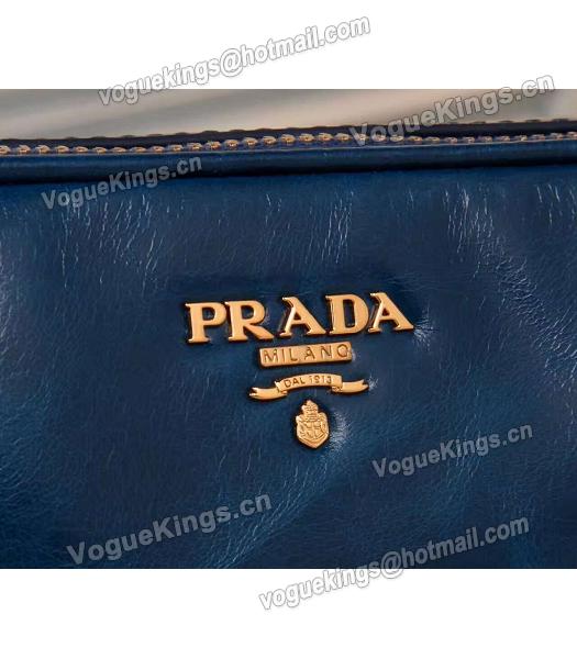 Prada BN1678 Oil Wax Leather Small Shoulder Bag Blue-3