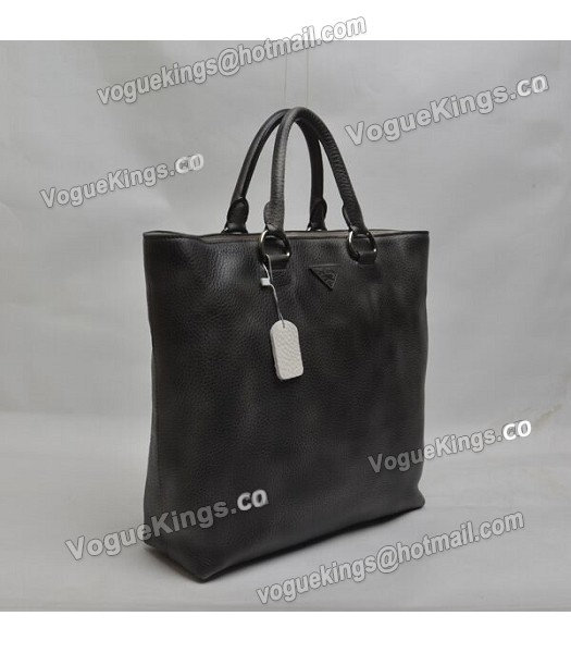 Prada BN1713 Litchi Veins Calfskin Leather Tote Bag Dark Grey-1