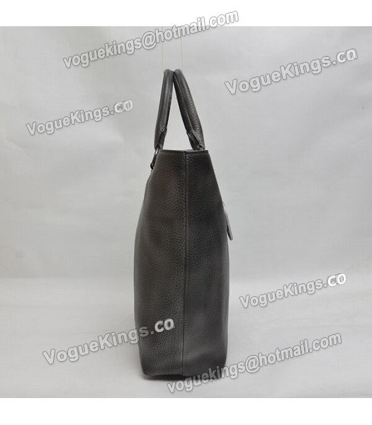 Prada BN1713 Litchi Veins Calfskin Leather Tote Bag Dark Grey-3