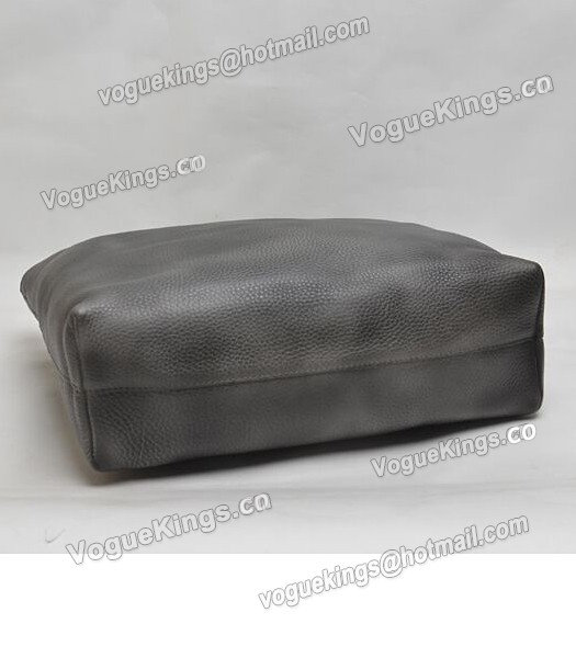 Prada BN1713 Litchi Veins Calfskin Leather Tote Bag Dark Grey-4