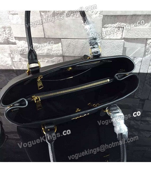 Prada BN2967 Black Litchi Veins Calfskin Leather Tote Bag-3