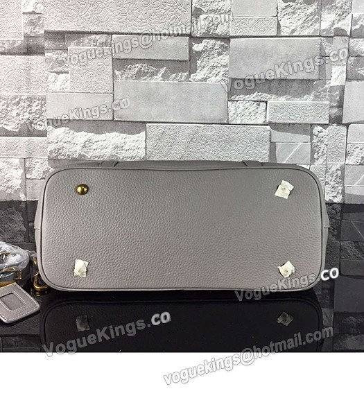 Prada BN2967 Grey Litchi Veins Calfskin Leather Tote Bag-4