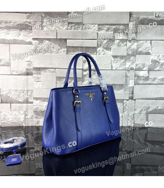 Prada BN2967 Sapphire Blue Litchi Veins Calfskin Leather Tote Bag-2