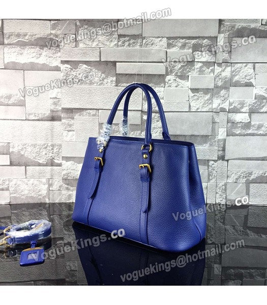 Prada BN2967 Sapphire Blue Litchi Veins Calfskin Leather Tote Bag-3