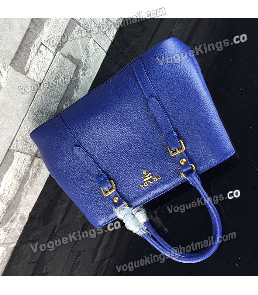 Prada BN2967 Sapphire Blue Litchi Veins Calfskin Leather Tote Bag-4