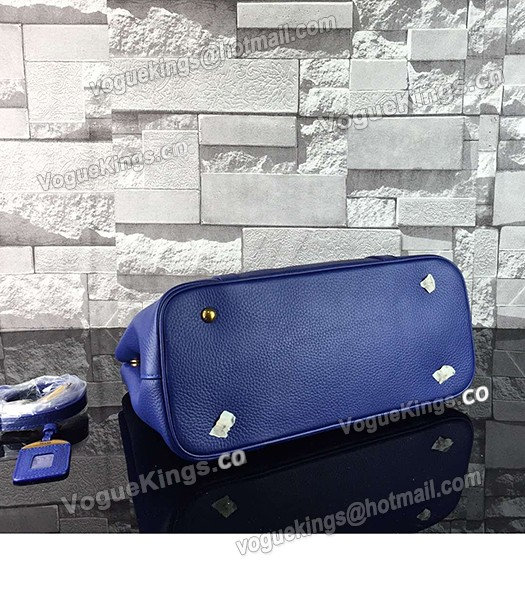Prada BN2967 Sapphire Blue Litchi Veins Calfskin Leather Tote Bag-5
