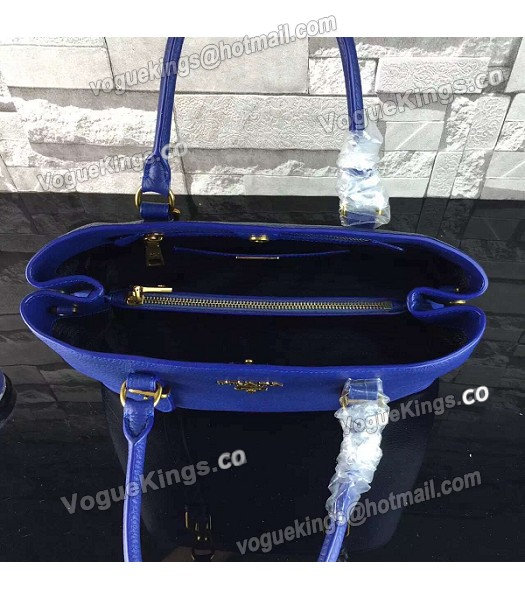 Prada BN2967 Sapphire Blue Litchi Veins Calfskin Leather Tote Bag-7