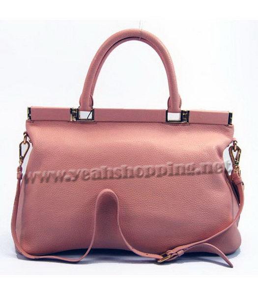 Prada Boston Tote Shoulder Zip Bag in Pink Leather-3