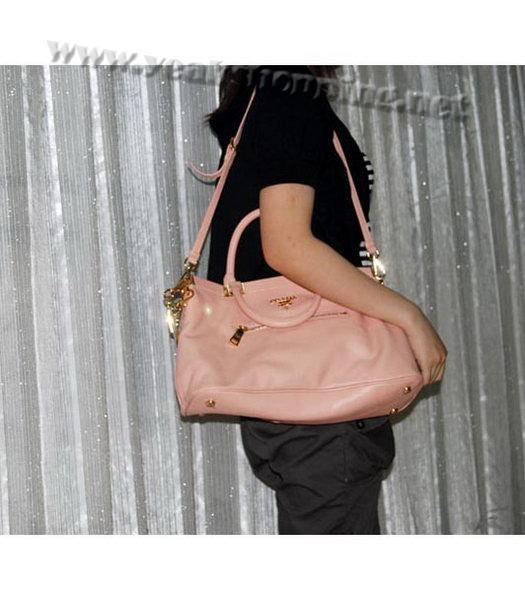 Prada Boston Tote Shoulder Zip Bag in Pink Leather-8