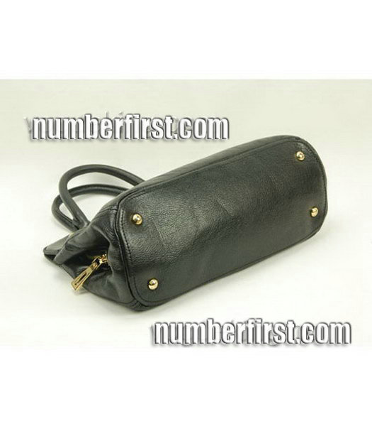 Prada Calfskin Leather Shoulder Tote Bag Black-2