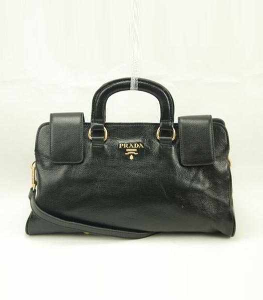 Prada Calfskin Leather Tote Bag Black -1