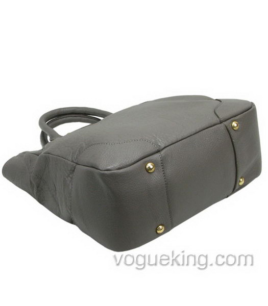 Prada Calfskin Leather Tote Bag Grey-2