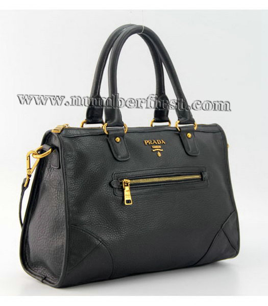 Prada Calfskin Leather Tote Handbag in Black-1