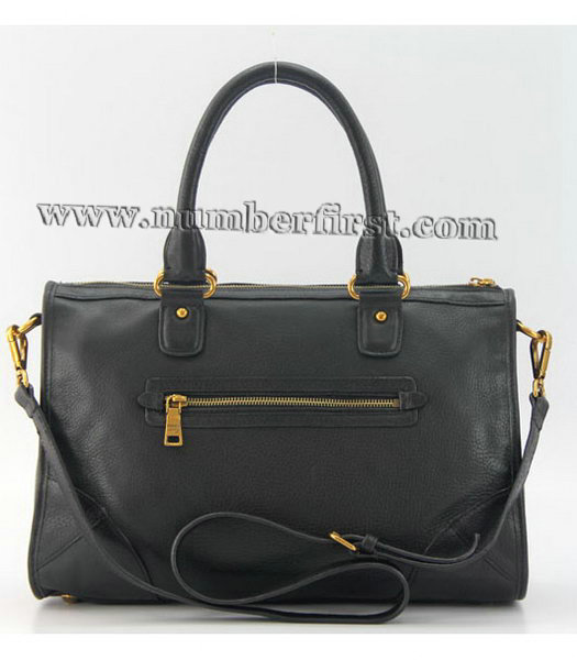 Prada Calfskin Leather Tote Handbag in Black-2