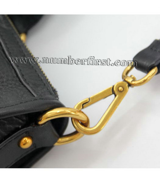 Prada Calfskin Leather Tote Handbag in Black-5