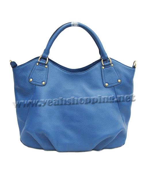 Prada Calfskin Shoulder Bag Blue-1
