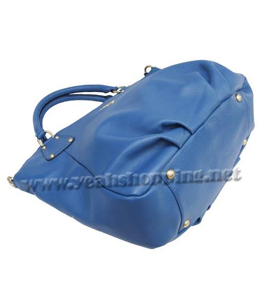 Prada Calfskin Shoulder Bag Blue-2