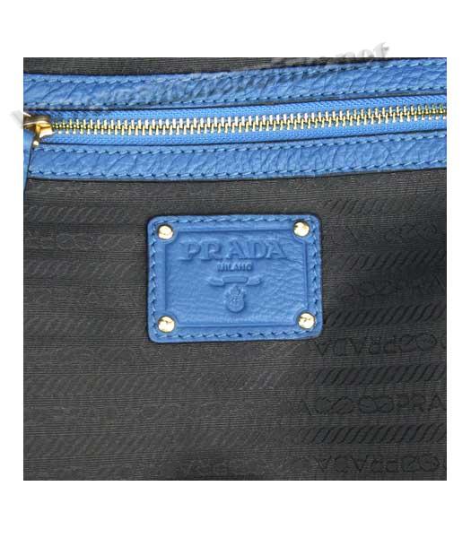 Prada Calfskin Shoulder Bag Blue-7