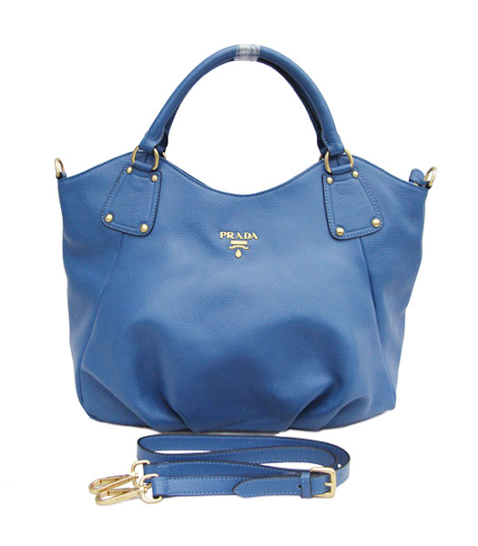 Prada Calfskin Shoulder Bag Blue