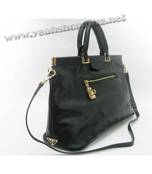 Prada Calfskin Tote Bag Black-2