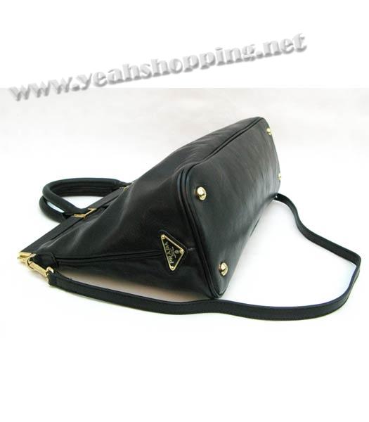 Prada Calfskin Tote Bag Black-3