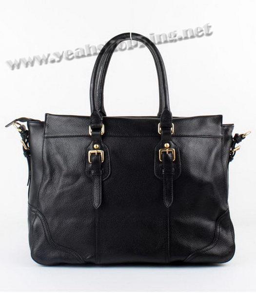 Prada Calfskin Wrinkle Tote Bag Black-1