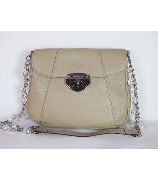 Prada Chain Flap Bag in Apricot Leather