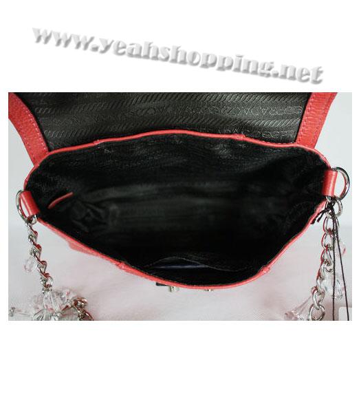 Prada Chain Flap Bag in Red Leather-3